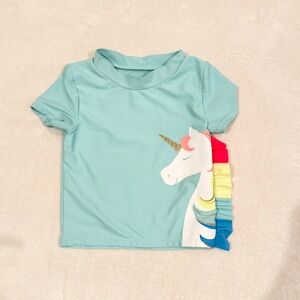 4T Carter’s Kids Aquamarine Unicorn rash guard swim top